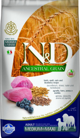 Farmina N&D ANCESTRAL GRAIN Lamb and Blueberry (Medium&Maxi)  5.5lb - Dog Food
