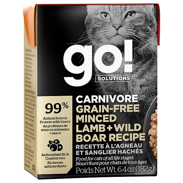 Go! Carnivore Grain Free Lamb + Wild Boar Minced 6.4oz - Cat Food