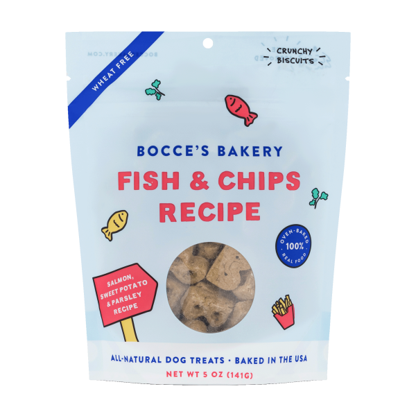 Bocce's Dog Treats Fish & Chips 5oz