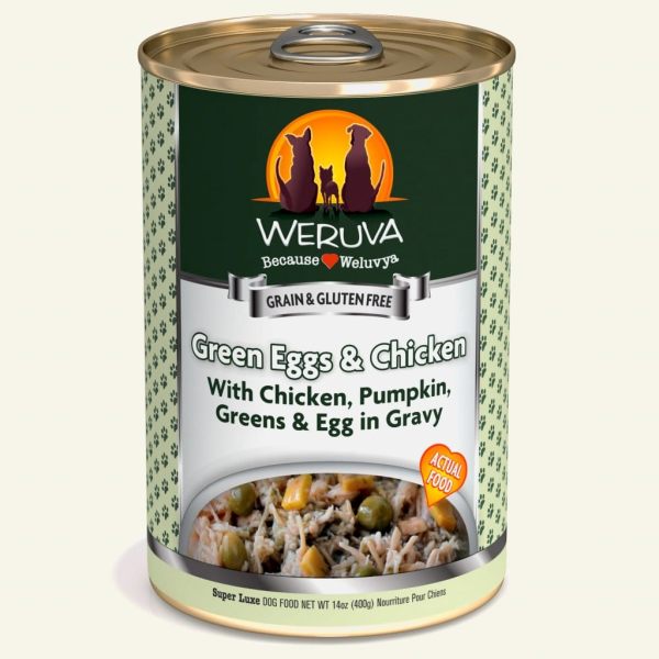 Weruva Green Eggs & Chicken Recipe with Chicken, Pumpkin, Greens & Egg in Gravy 14oz - Dog Food
