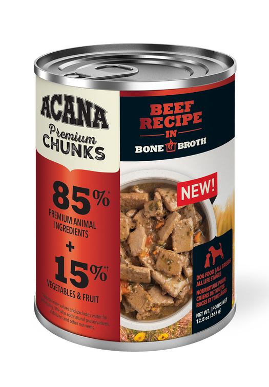 Acana Beef Recipe in Bone Broth 12.8oz - Dog Food
