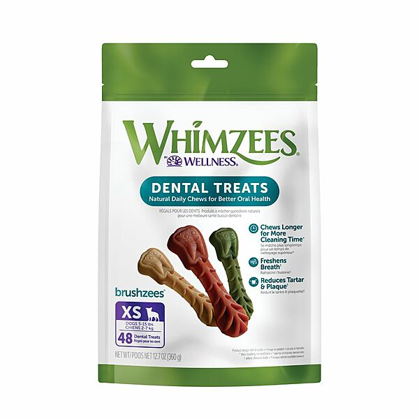 Whimzees Dental Treats Brushzees XSmall 48pk 12.7oz