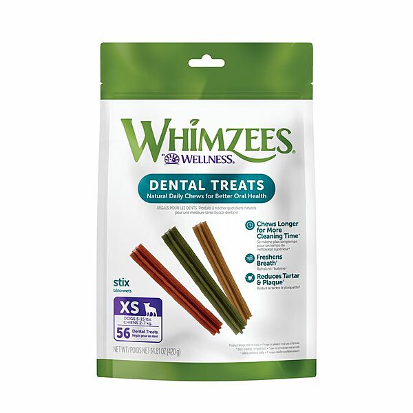 Whimzees Dental Treats Stix XSmall 56pk 14.81oz