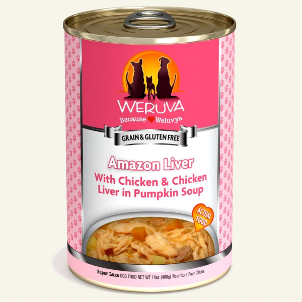 Weruva Amazon Liver with Chicken & Chicken Liver in Pumpkin Soup 14oz - Dog Food