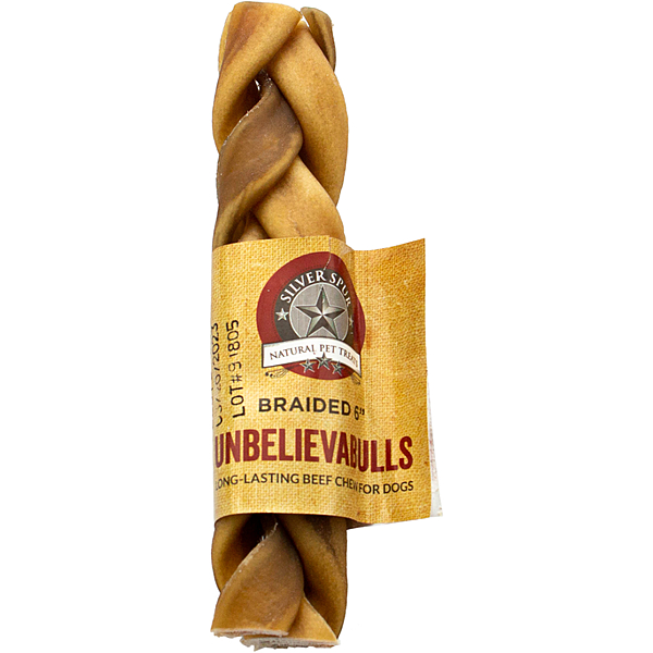 Silver Spur UnbelievaBulls Odor Free Braided 6Inch Beef Chew