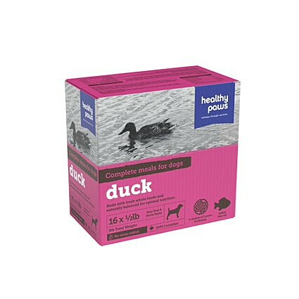 Healthy Paws Frozen Raw Duck 8lb - Dog Food