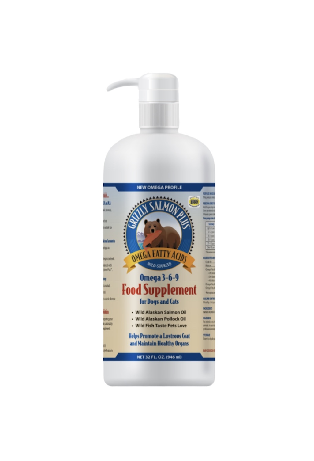 Grizzly Omega 3-6-9 Salmon Oil 32oz
