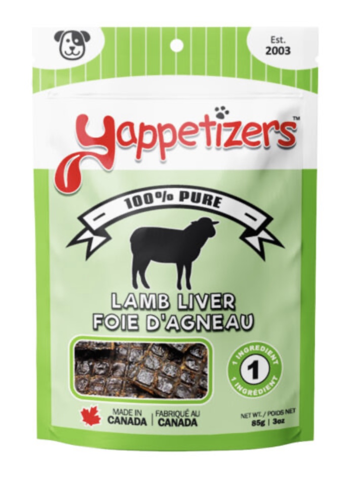 Yappetizers Dehydrated Lamb Liver Dog Treat 3oz
