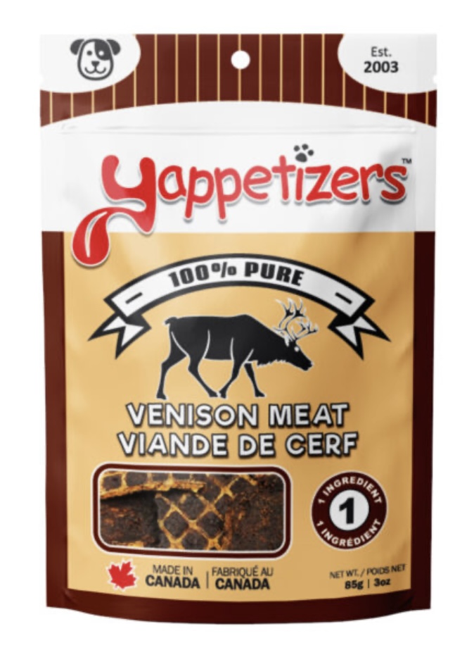Yappetizers Dehydrated Venison Meat Dog Treat 3oz