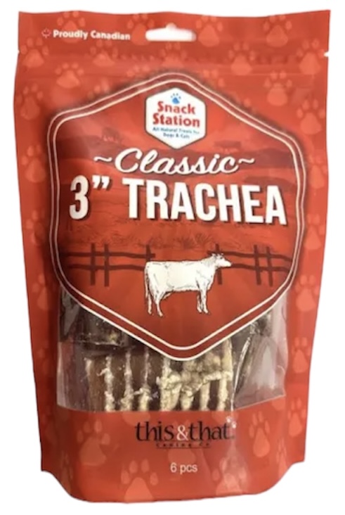 Snack Station 3Inch Beef Trachea 6pcs 5.93oz