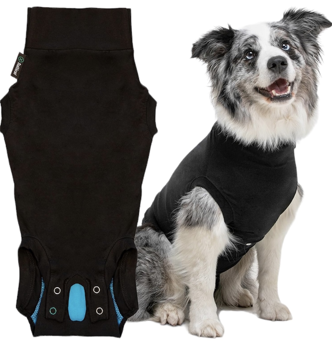 Suitical Recovery Suit Black for Small Dogs