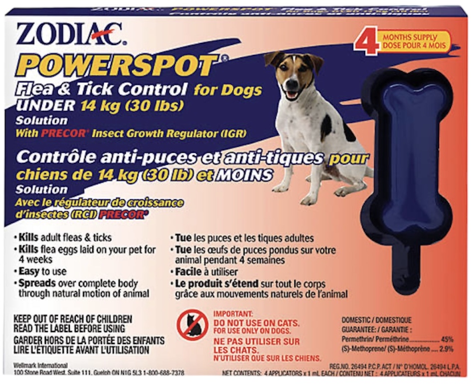Zodiac Powerspot Flea & Tick Control for Dogs under 30lb