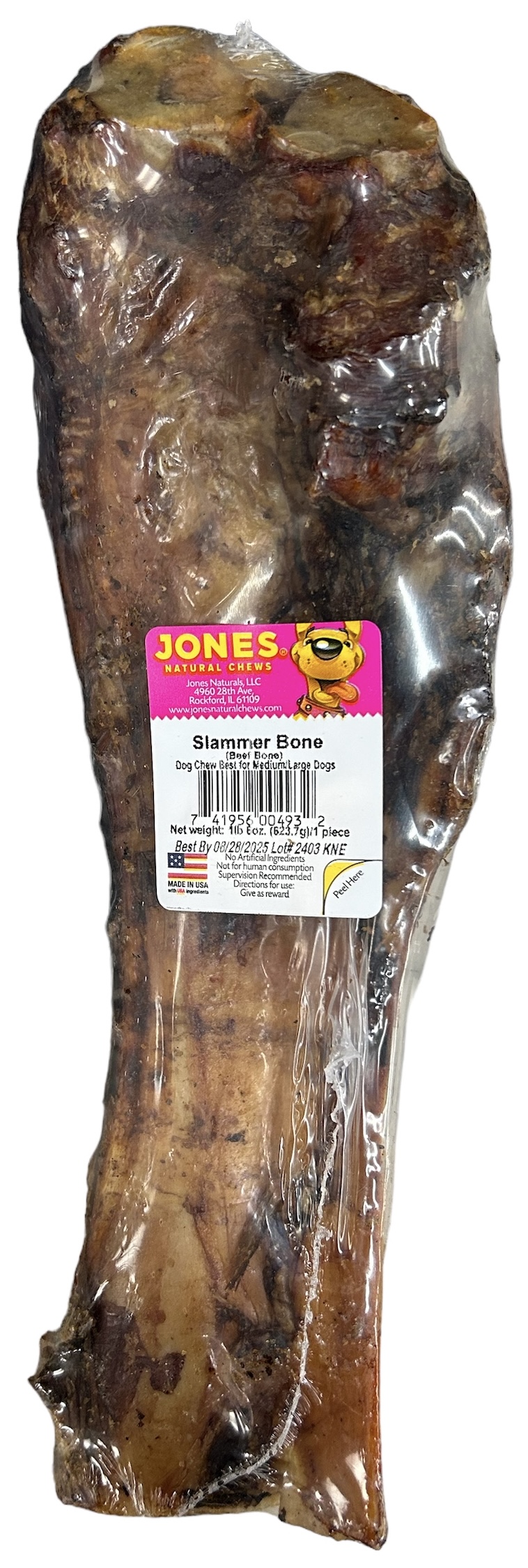 Jones Beef Slammer Beef Bone 1pk 1lb 6oz