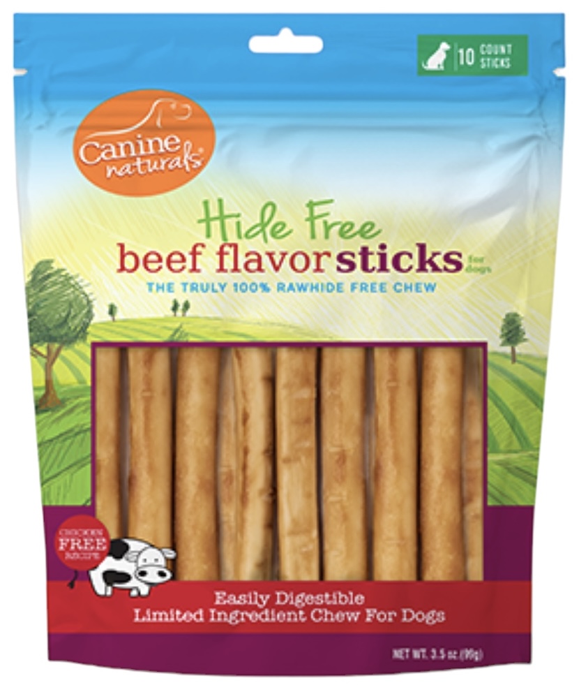 Canine Naturals Hide-Free Beef Sticks 5Inch 10pk 3.5oz