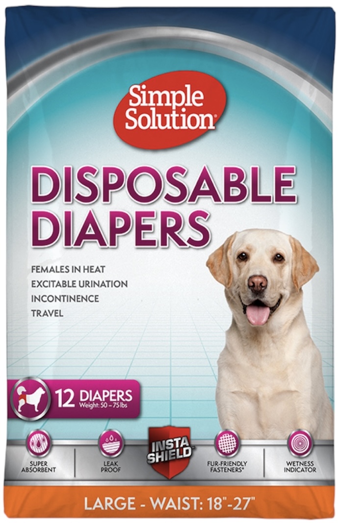 Simple Solution Disposable Female 12 Diapers Large