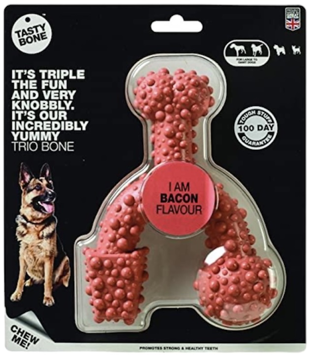 Tasty Bone Nylon Trio Bone Bacon for Large Dogs
