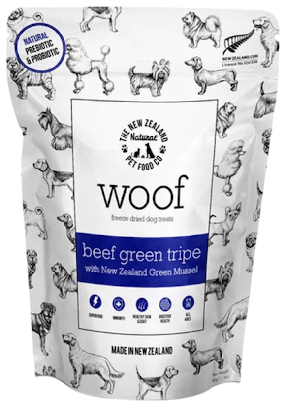 Woof Freeze Dried Dog Treats Beef Green Tripe 1.4oz