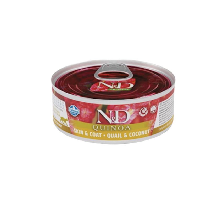 Farmina N&D QUINOA Skin+Coat Quail and Coconut Recipe Canned 2.8oz - Cat Food