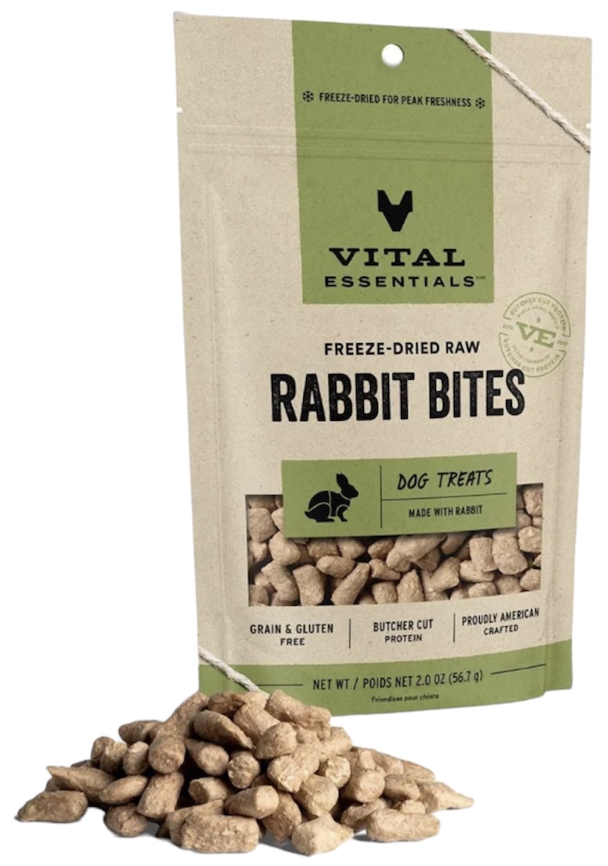 Vital Essentials Freeze-Dried Raw Rabbit bites Dog Treats 2oz