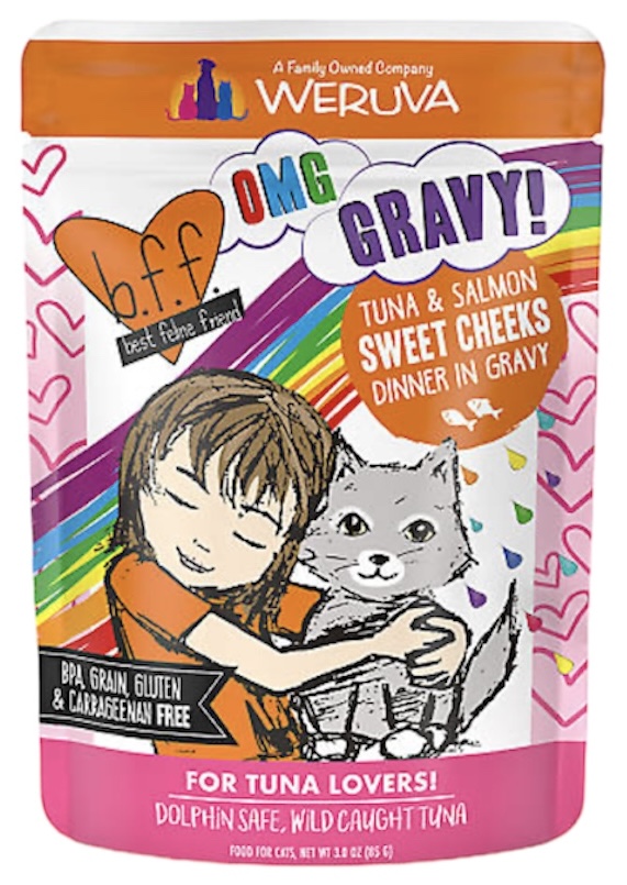 Weruva BFF Cat Tuna & Salmon Sweet Cheeks Dinner In Gravy Pouch 3oz