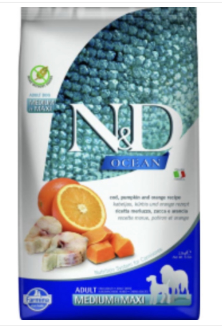Farmina N&D OCEAN Cod and Orange (Med to Maxi) 26.5lb - Dog Food