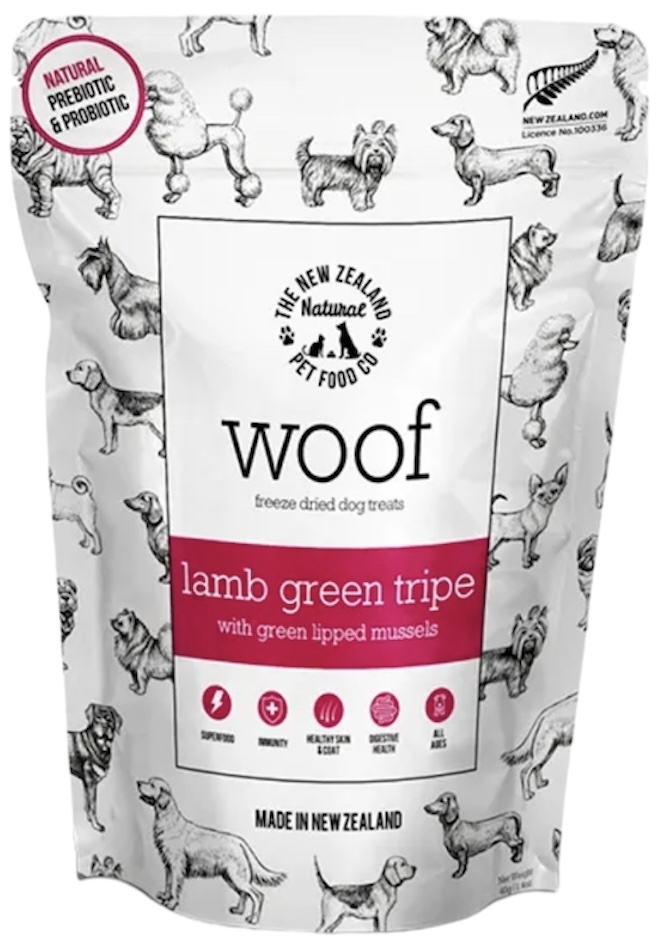 Woof Freeze Dried Dog Treats Lamb Green Tripe 1.4oz