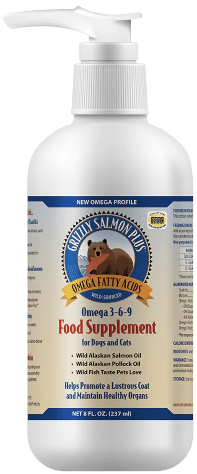Grizzly Omega 3-6-9 Salmon Oil 8oz