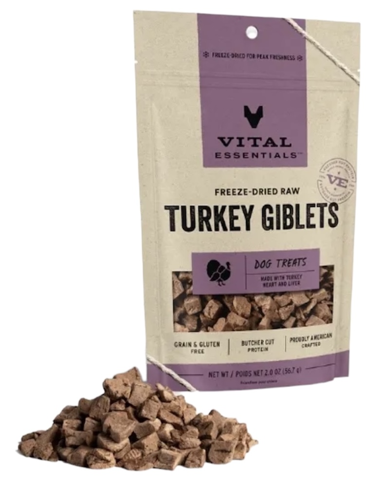 Vital Essentials Freeze-Dried Raw Turkey Giblets Dog Treats 2oz