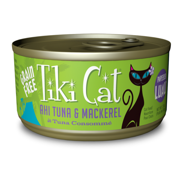 Tiki Cat Luau GF Papeekeo Ahi Tuna Mackerel 2.8oz