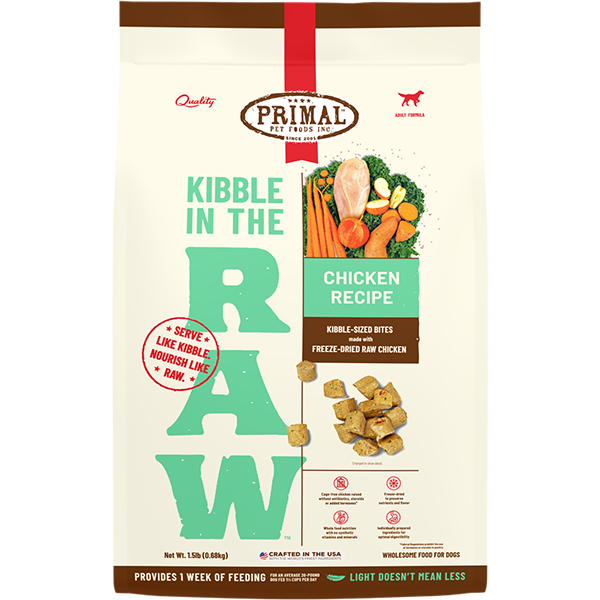 Primal Kibble in the Raw Chicken 1.5lb - Dog Food