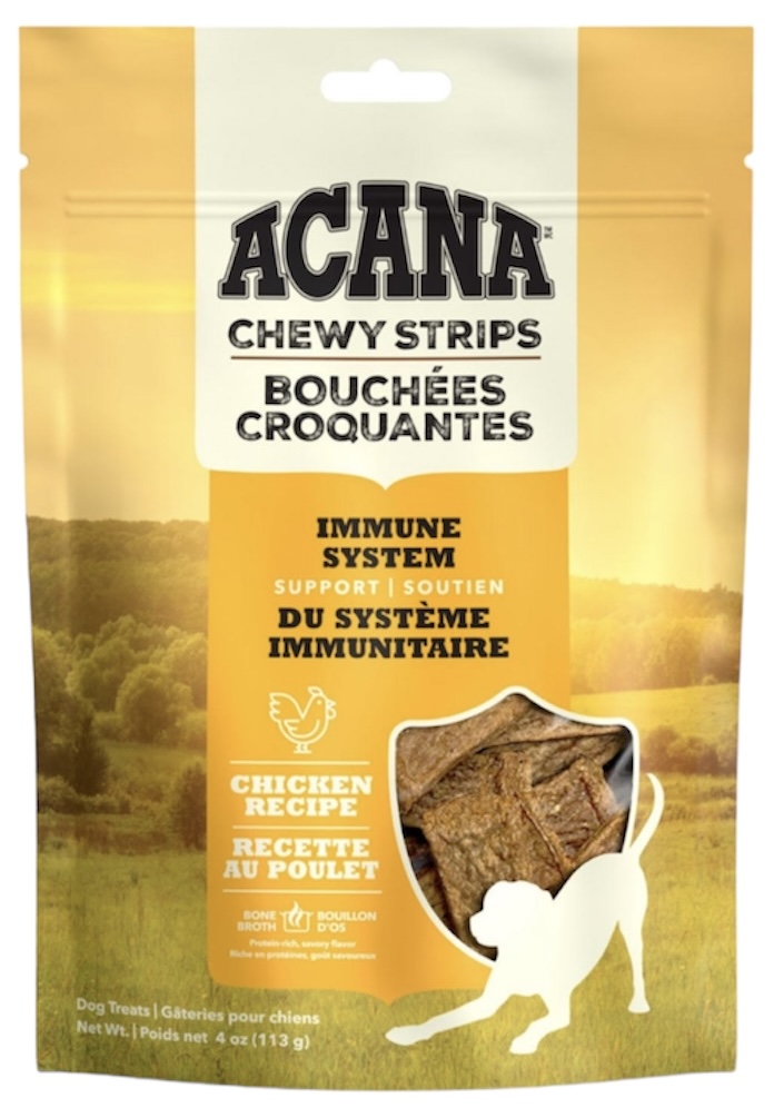 Acana Chewy Strips Immune System Chicken Recipe for Dog Treats 4oz