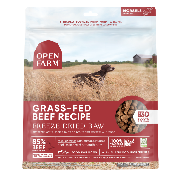 Open Farm Freeze Dried Raw Grass-Fed Beef Morsels 13.5oz