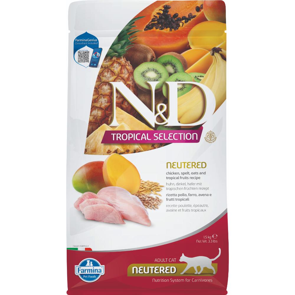 Farmina N&D TROPICAL Chicken and Tropical Fruits (Indoor) - Cat Food 3.3lb