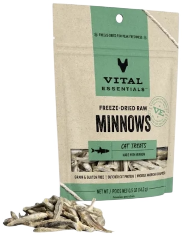 Vital Essentials Freeze Dried Raw Minnows Cat Treats 0.5oz