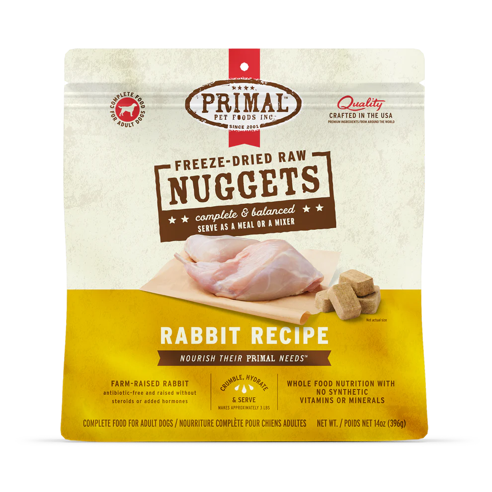 Primal Freeze-Dried Nuggets Rabbit Formula 14oz - Dog Food
