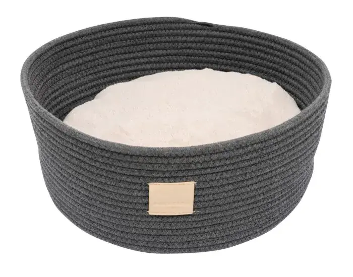 FuzzYard Rope Basket Bed - Slate Grey