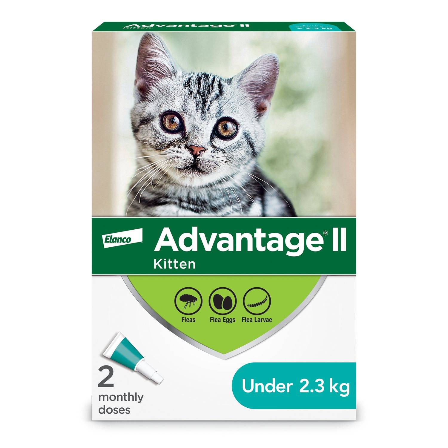 Advantage II Flea Treatment for Kitten (under 2.3kg) - 2 doses