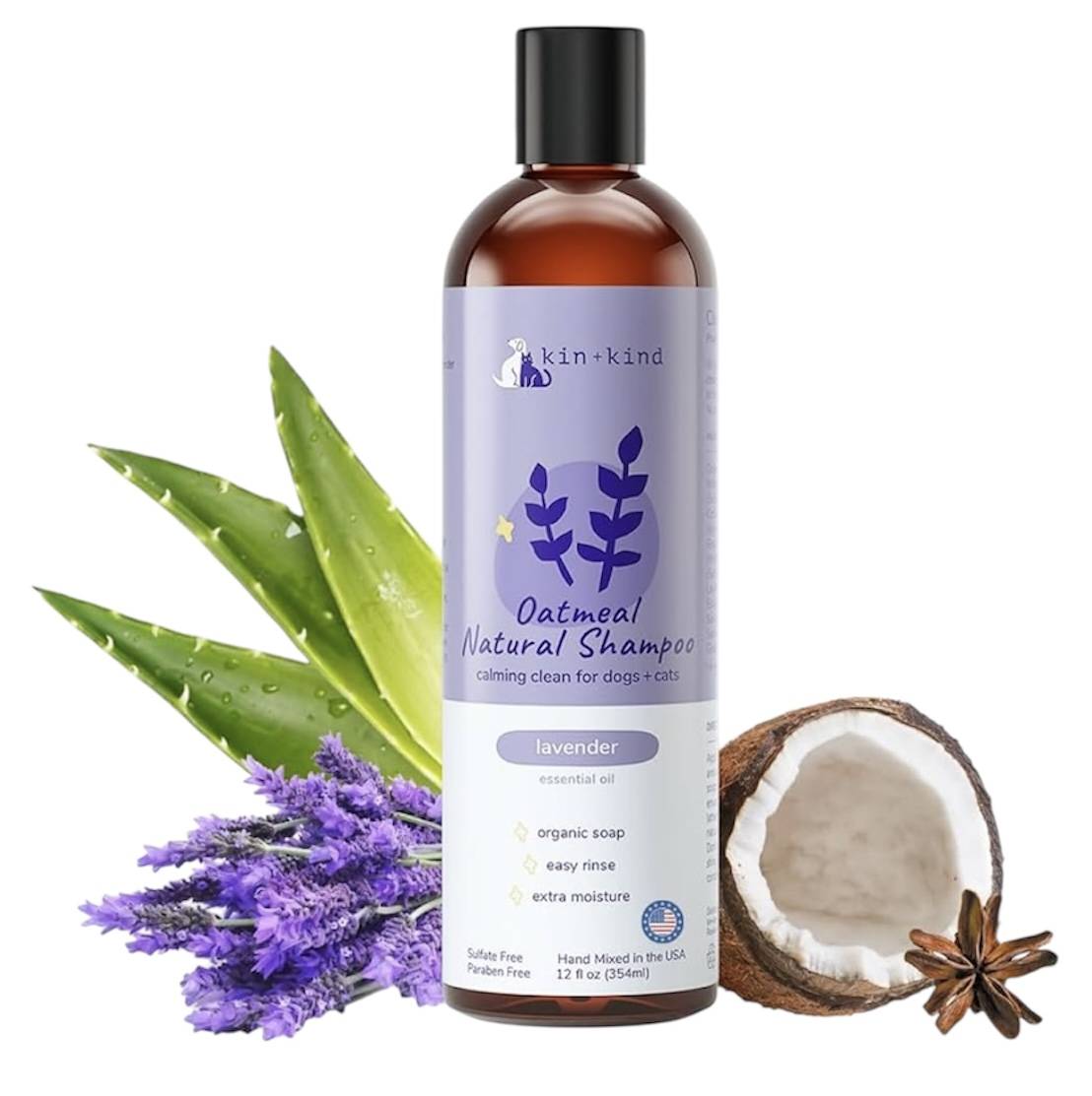 Kin+Kind Oatmeal Lavender Dogs + Cats Shampoo 12oz