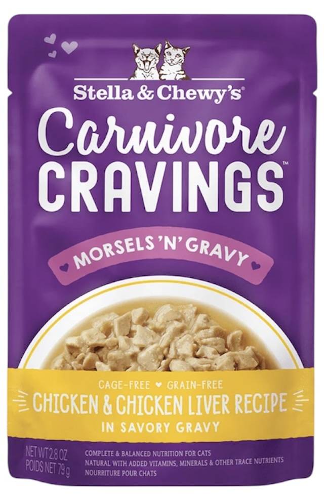 Stella & Chewy's Carnivore Cravings Morsels N Gravy Chicken & Chicken Liver Recipe 2.8oz - Cat Food