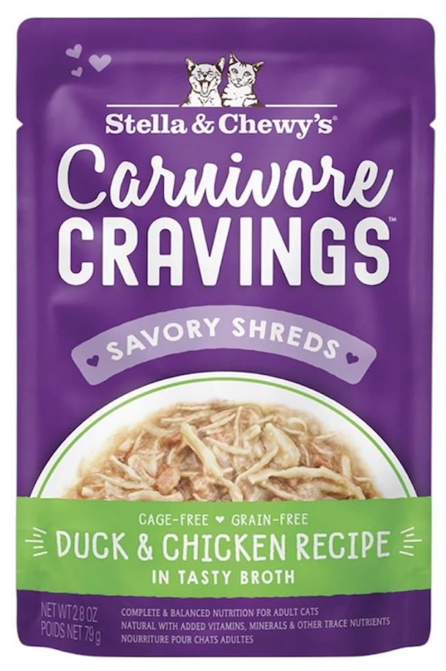 Stella & Chewy's Carnivore Cravings Savory Shreds Duck & Chicken Recipe 2.8oz - Cat Food