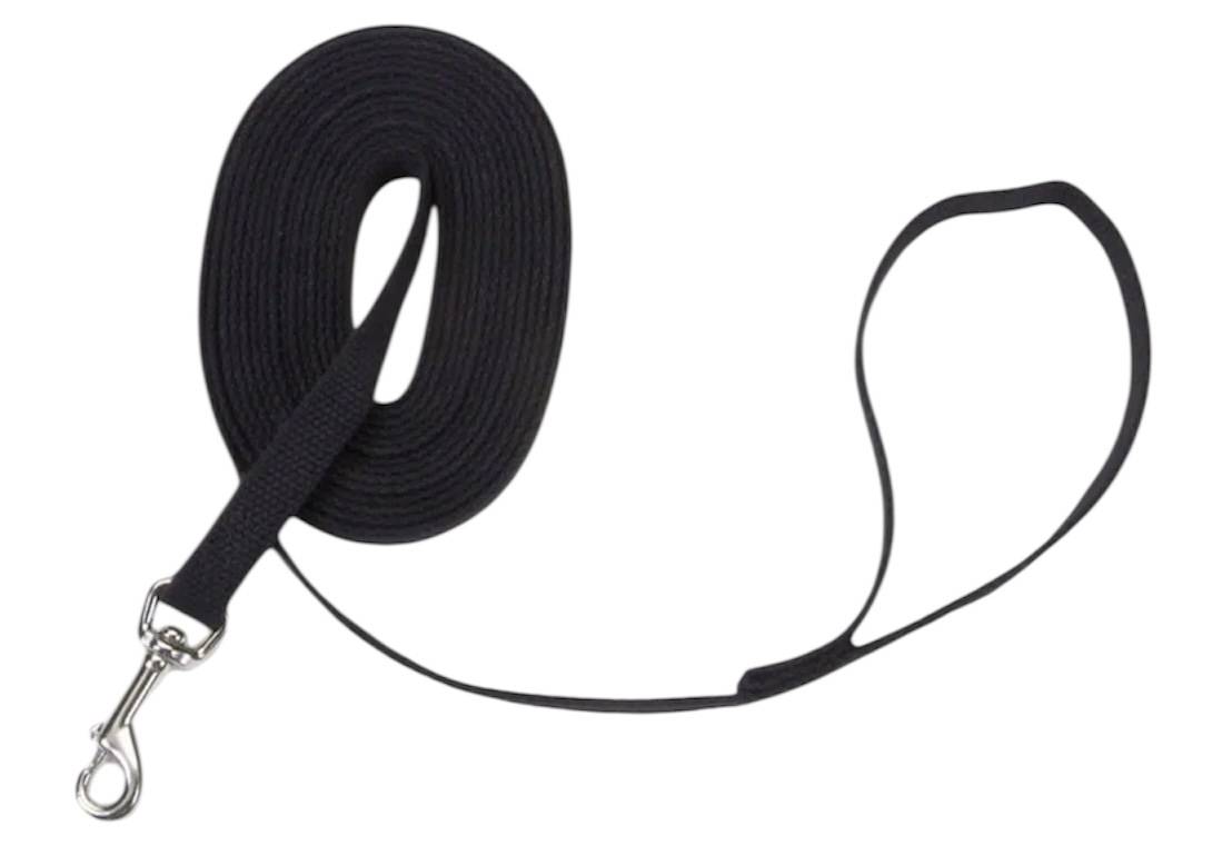Coastal Train Right! Cotton Web Training Dog Leash 20FT - Black