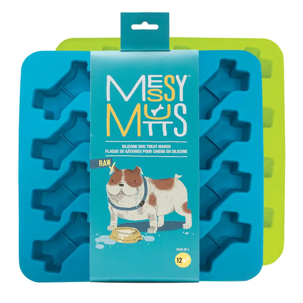 Messy Mutts - Treat Maker - Bake & Freeze - Silicone - Bone - 2 pack