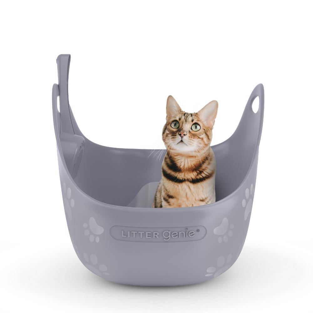 Litter Genie Litter Box with Scoop (Grey)