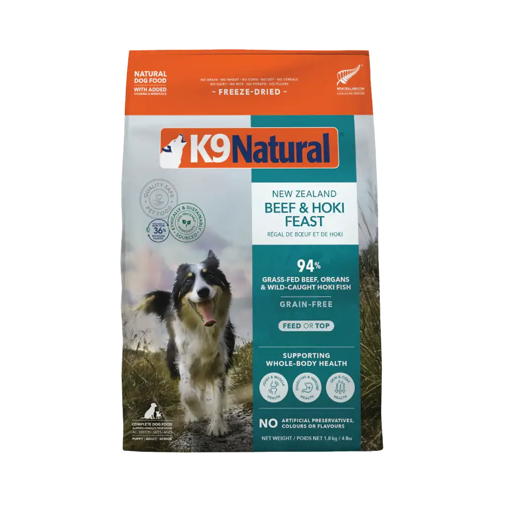 K9 Natural Freeze Dried Hoki and Beef  3.5ozFeast