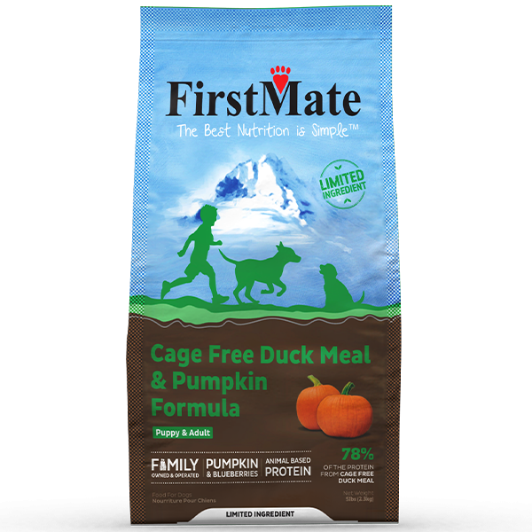 FirstMate Cage Free Duck Meal & Pumpkin 5lb - Dog Food