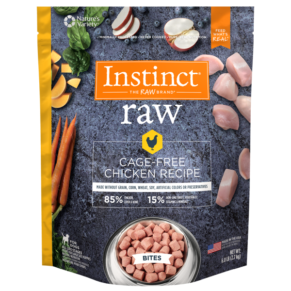 Instinct Frozen Raw Meal Chicken Bites 6lb - Dog Food