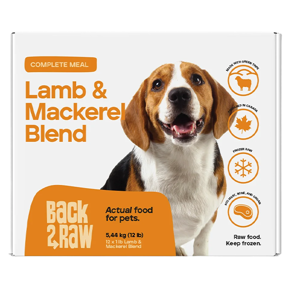 Back2Raw Dog Complete Lamb & Mackerel Blend 12lb (1lb x 12 packs)