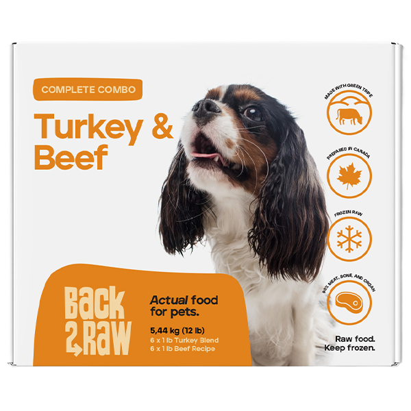 Back2Raw Dog Complete Combo Turkey & Beef 12lb (1lb x 12 Packs)