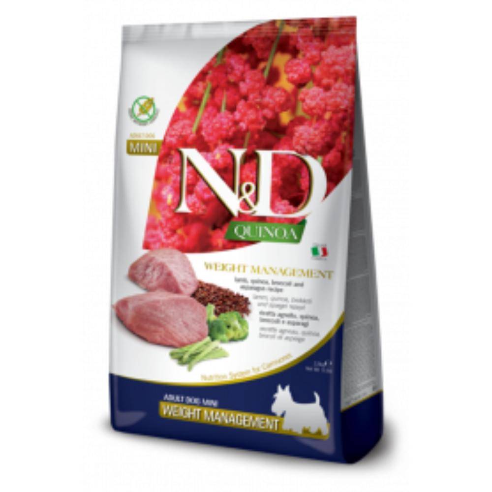 Farmina N&D QUINOA WEIGHT MANAGEMENT Lamb and Broccoli (Mini) 5.5lb - Dog Food