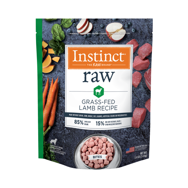 Instinct Grass-Fed Lamb Bites Raw Frozen Dog Food, 5.4-lb